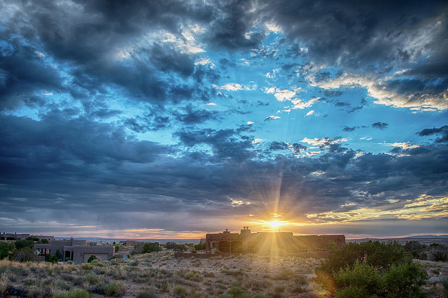 Sunset over Albuquerque, NM Photograph by Alan Goldberg
