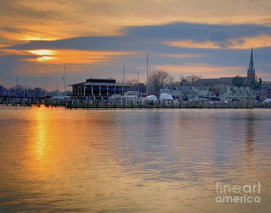 Sunset over Annapolis harbor Photograph by Izet Kapetanovic