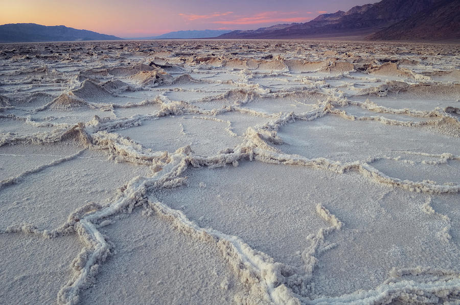 Sunset Over Badwater Basin, Death Valley Photograph by Andrew C Mace