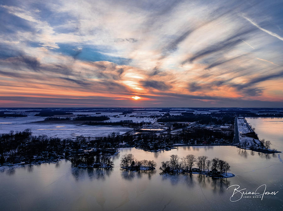 Sunset over Bellefontaine Island Photograph by Brian Jones