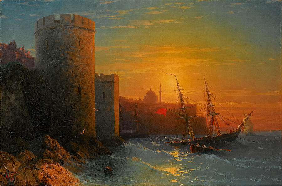 Sunset over Constantinople Painting by Ivan Konstantinovich Aivazovsky