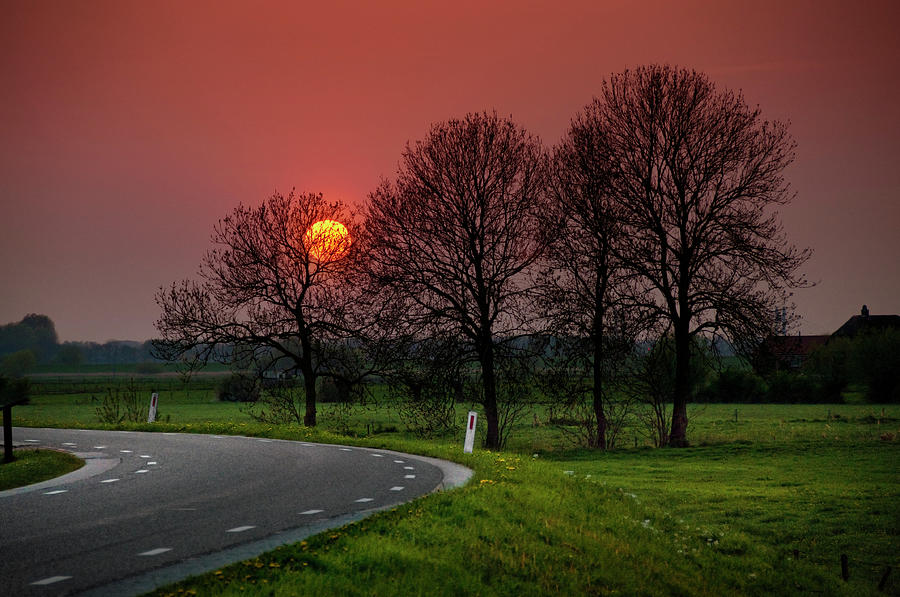 Sunset Over Dutch Countryside Photograph by Tjarko Evenboer / The Netherlands Sunset Over Dutch Countryside Photograph by Tjarko Evenboer / The Netherlands