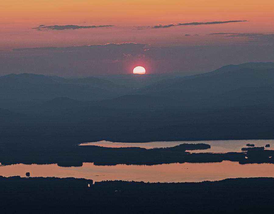 Nature Photograph - Sunset Over Flagstaff Lake And The Mountains Of Maine. by Cavan Images