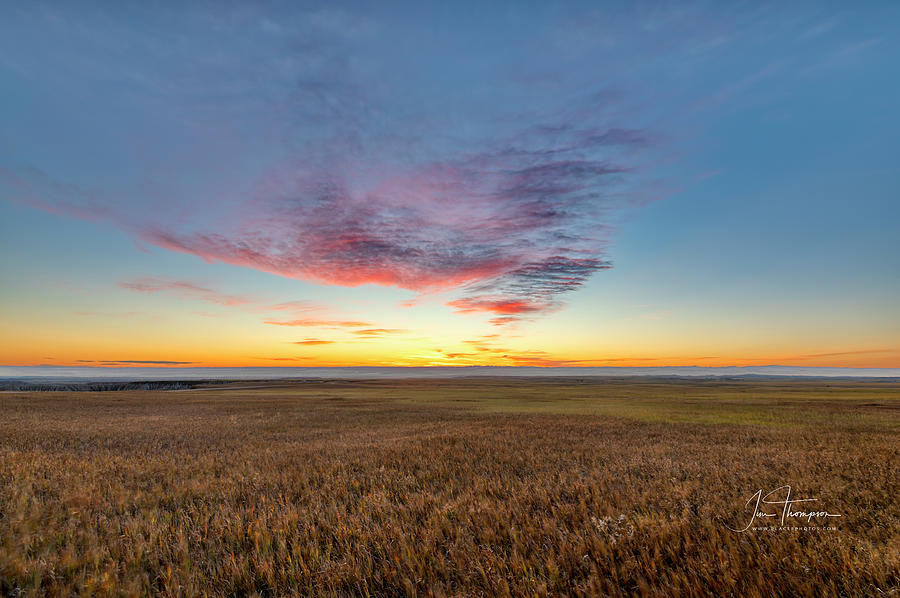 Sunset Over Grasslands Photograph by Jim Thompson