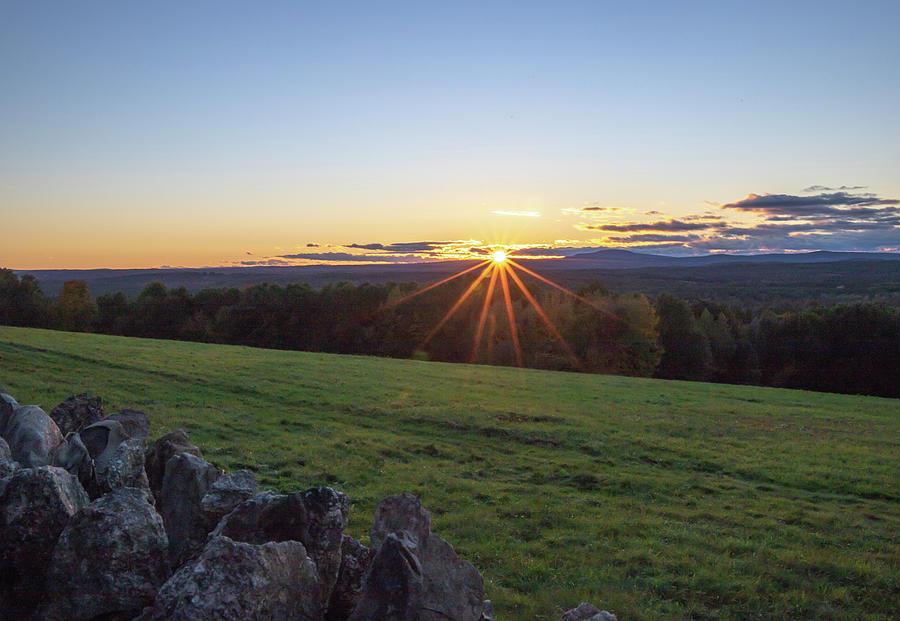 Sunset over Harvard MA from Fruitlands 1 Photograph by Michael Saunders