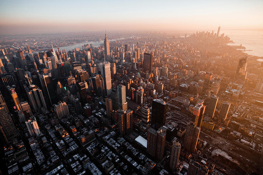 Sunset Over Hudson Yards And Midtown Manhattan, New York City ...