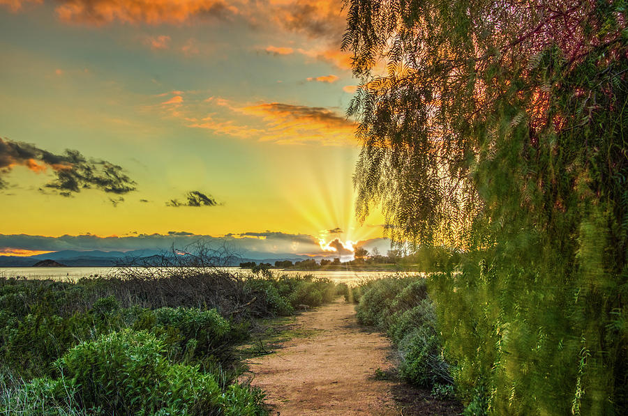Sunset Over Lake Perris California  Photograph by Donald Pash