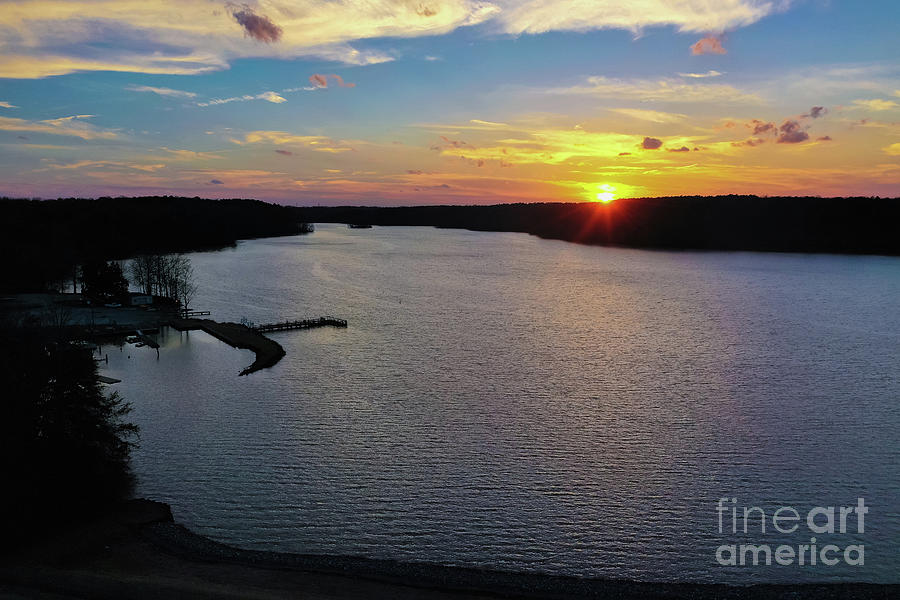 Sunset Photograph - Sunset over Lake by Raynor Garey