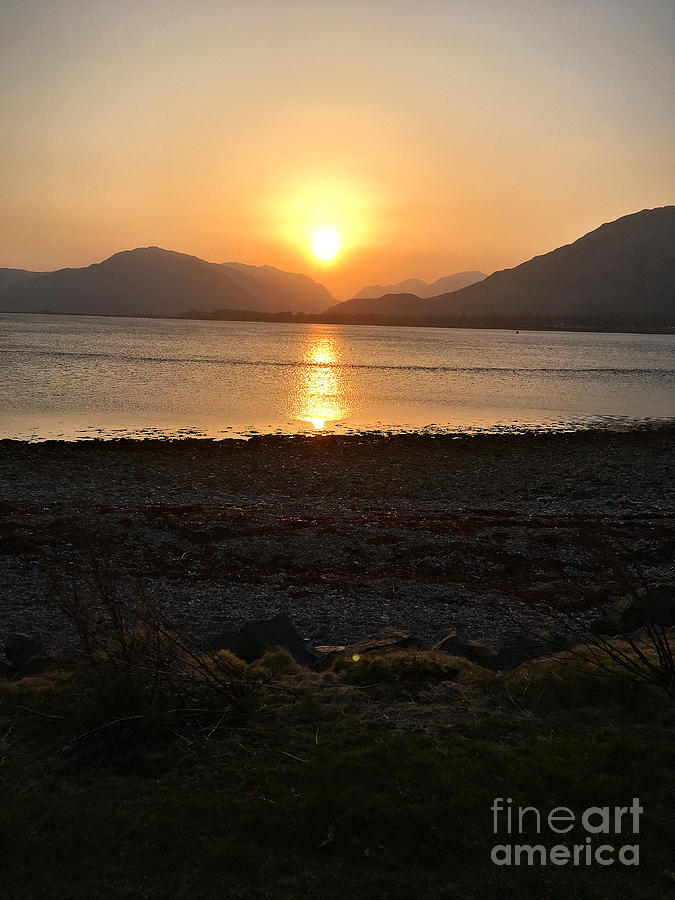 Sunset over Loch Linnhie Photograph by Richard Denyer