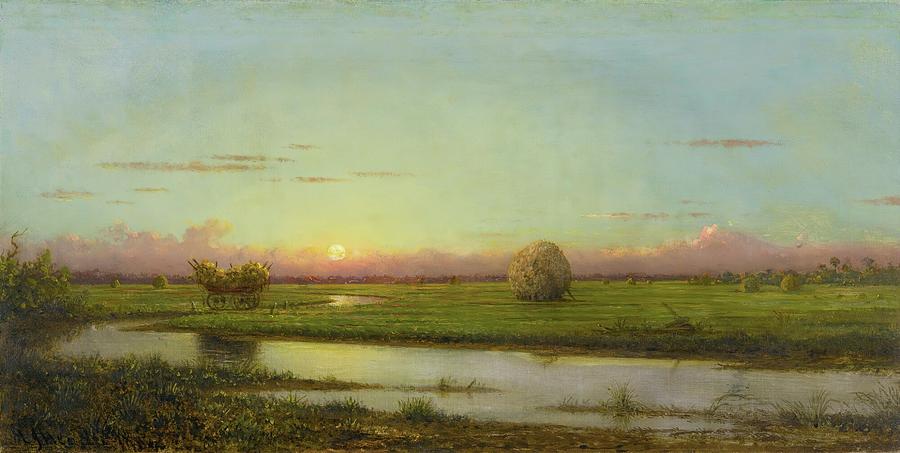 Sunset Over Newburyport Meadows Painting by Martin Johnson Heade - Pixels