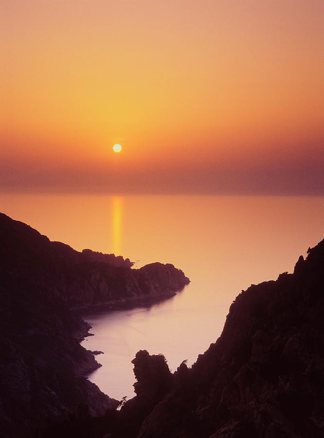 Sunset Over Ocean, Calanques, Piana Photograph by Otto Stadler