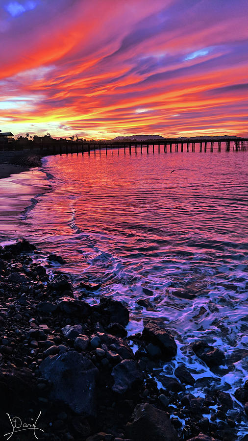 california sunset on the beach