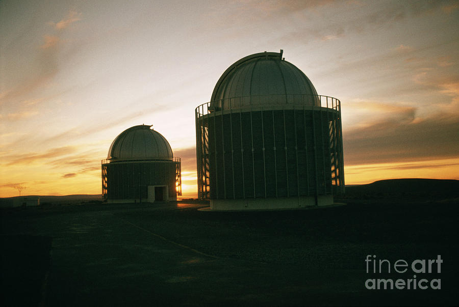 Sunset Over South African Observatories Photograph by John K. Davies/science Photo Library