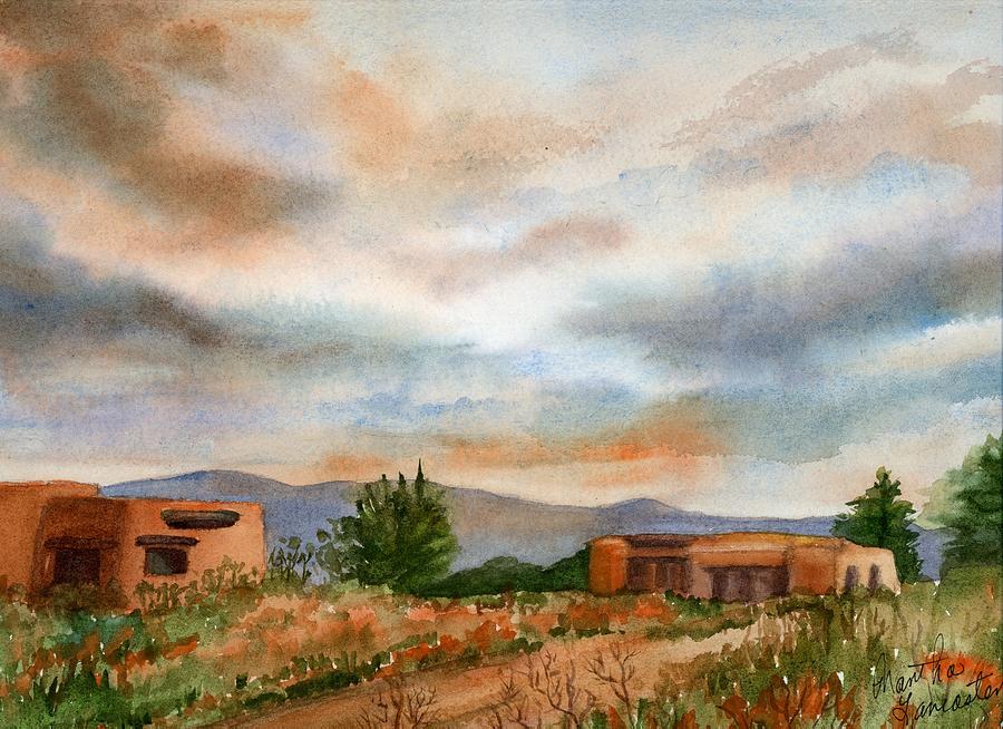 Sunset Over Taos Painting by Martha Lancaster
