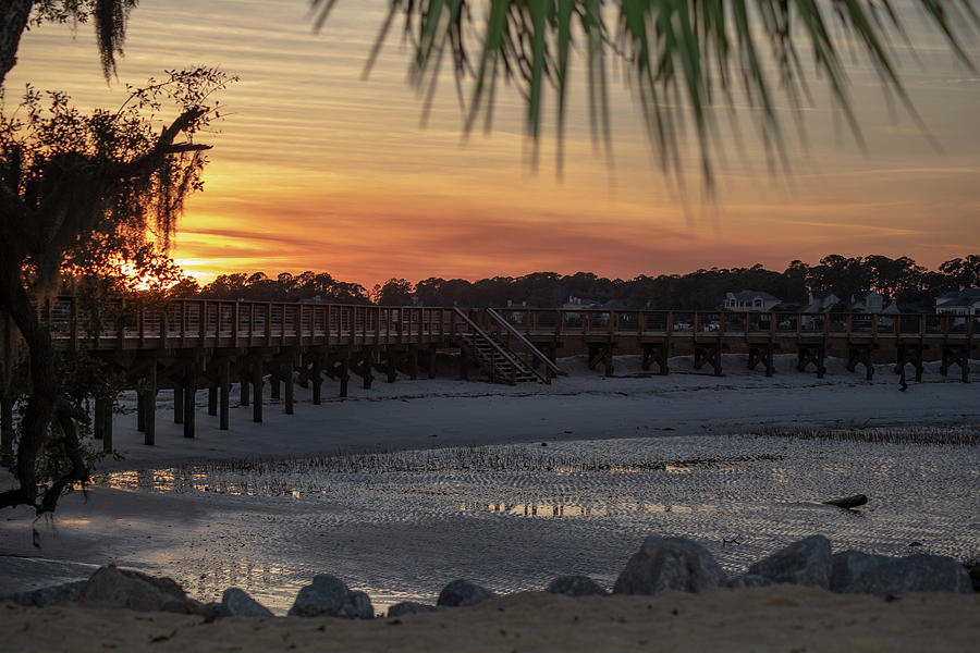 Sunset Over The Boardwalk at Hilton Head Plantation Photograph by Dennis Schmidt