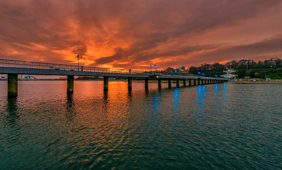 Sunset Over The Bridge Photograph by Vasil Nanev