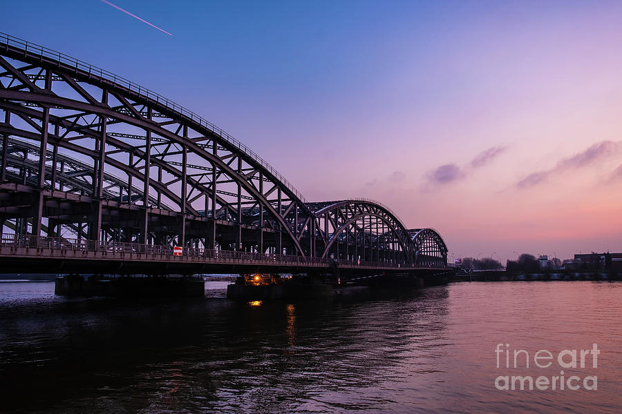 Sunset  over the Elbe Photograph by Marina Usmanskaya