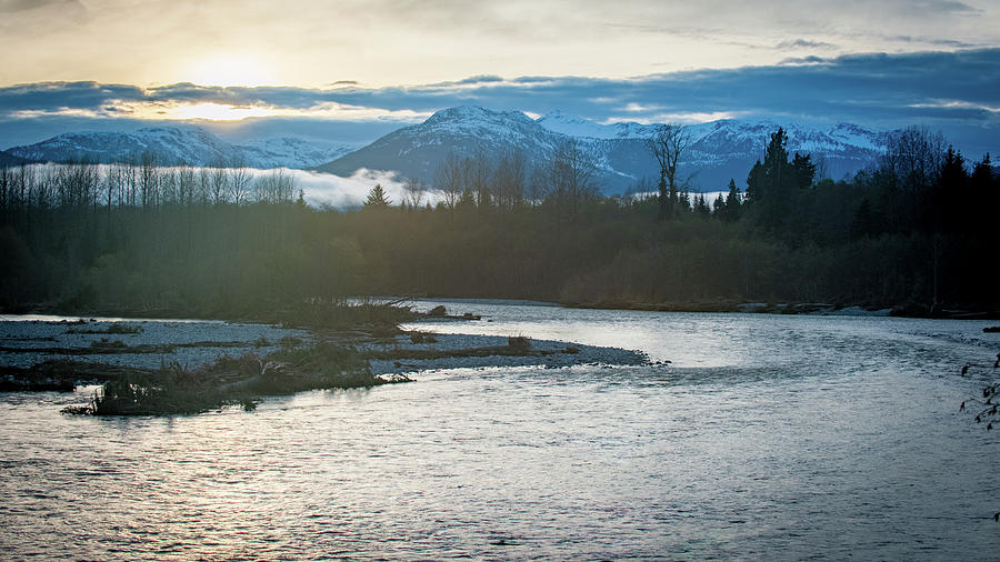 Sunset over the Kitimat River Photograph by Mark Duehmig