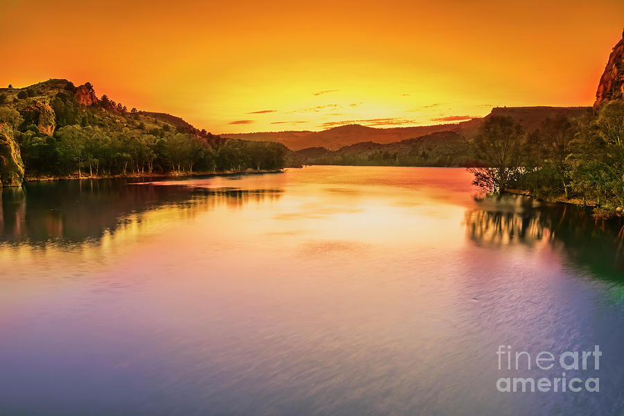 Nature Photograph - Sunset over the lake by Rosen Borisov