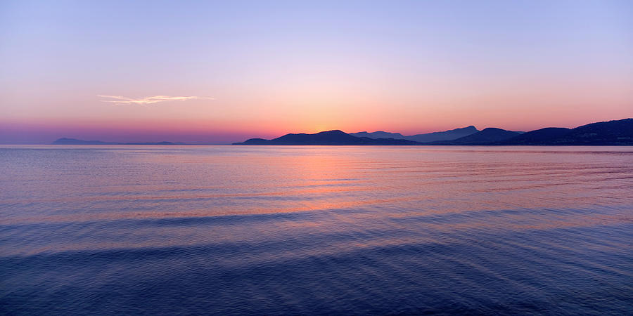 Sunset Over The Mediterranean, Hyeres Photograph by David C Tomlinson