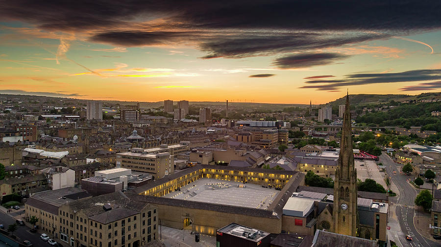 Sunset Photograph - Sunset over the Piece Hall by Philip Fearnley