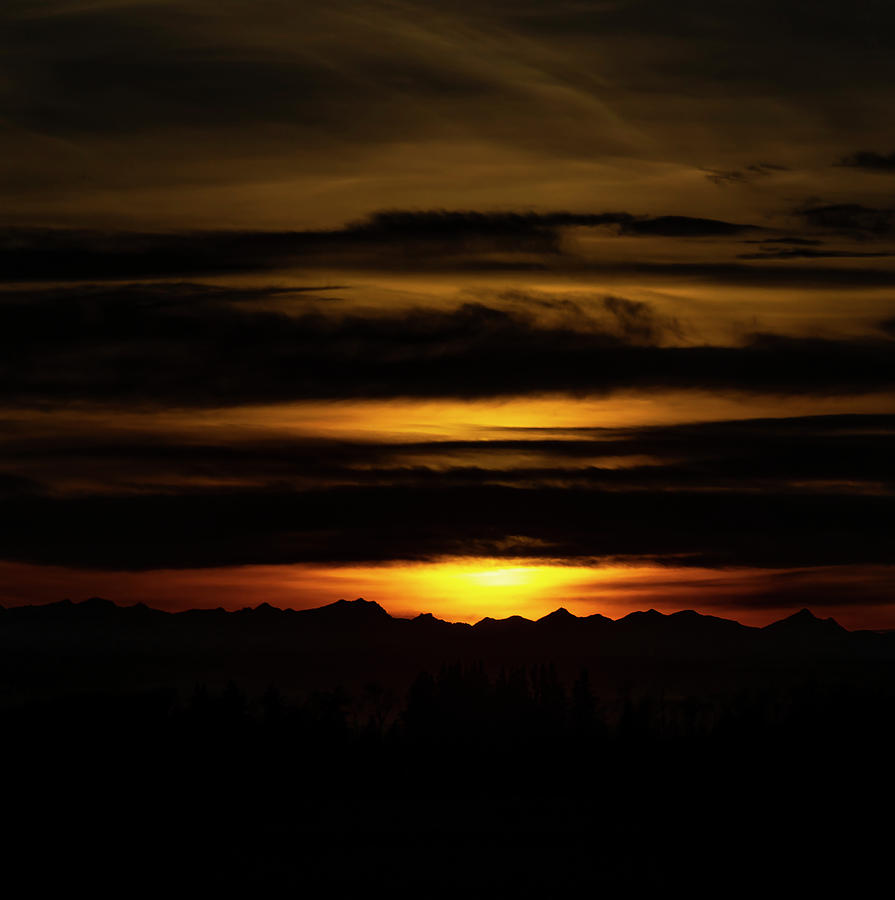 Mountain Photograph - Sunset Over the Rockies by Phil And Karen Rispin