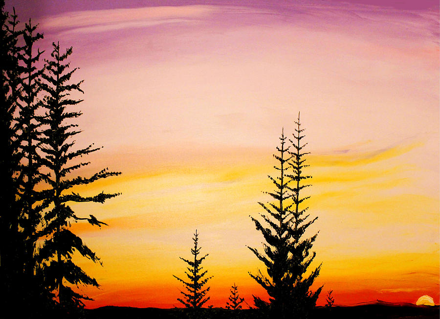 Sunset Over Timberline Lodge #1 Painting by James Dunbar