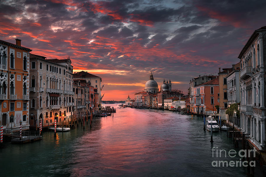 Architecture Photograph - Sunset Over Venice, Italy by İlhan Eroglu