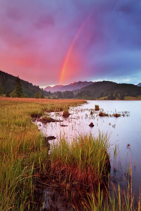 Sunset Rainbow In German Alps Photograph by By Michael Breitung Photography -> Www.mibreit-photo.com