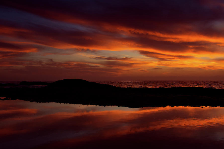 Sunset Reflections Aliso Beach Photograph by Kyle Hanson
