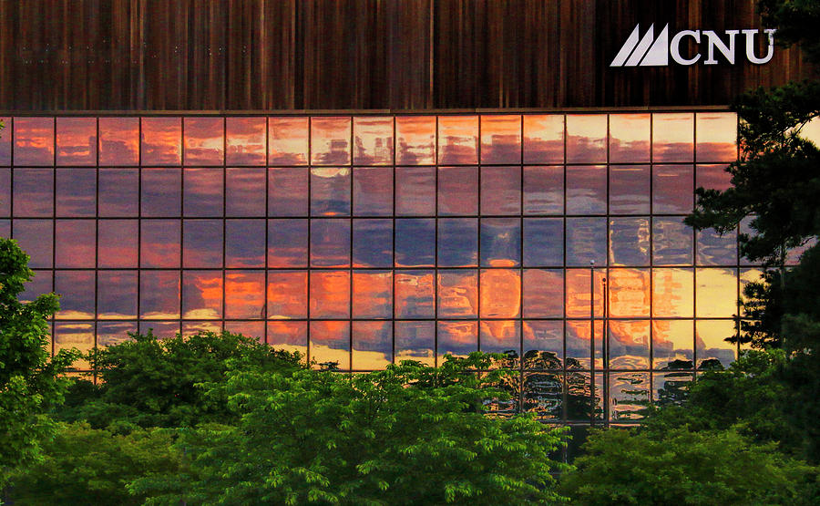 Sunset Reflections on a Wall of Glass Photograph by Ola Allen