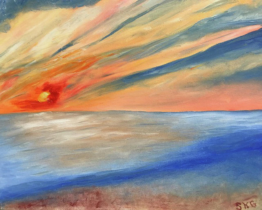 Sunset Reflections Painting by Susan Grunin