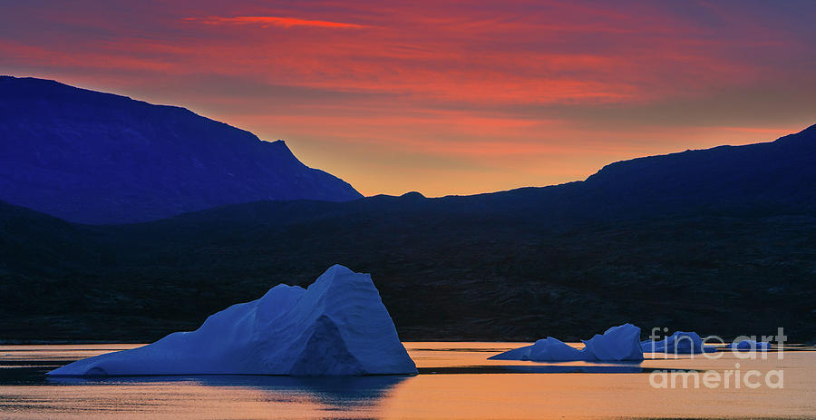 Sunset Photograph - Sunset, Rode Fjord, Scoresby Sund, Greenland by Henk Meijer Photography