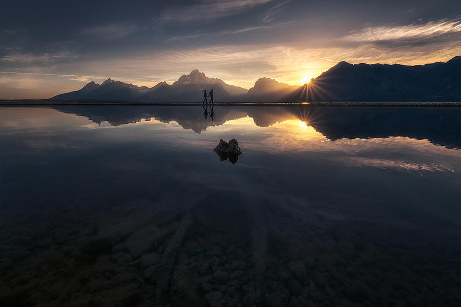 Mountain Photograph - Sunset Romance by Aidong Ning