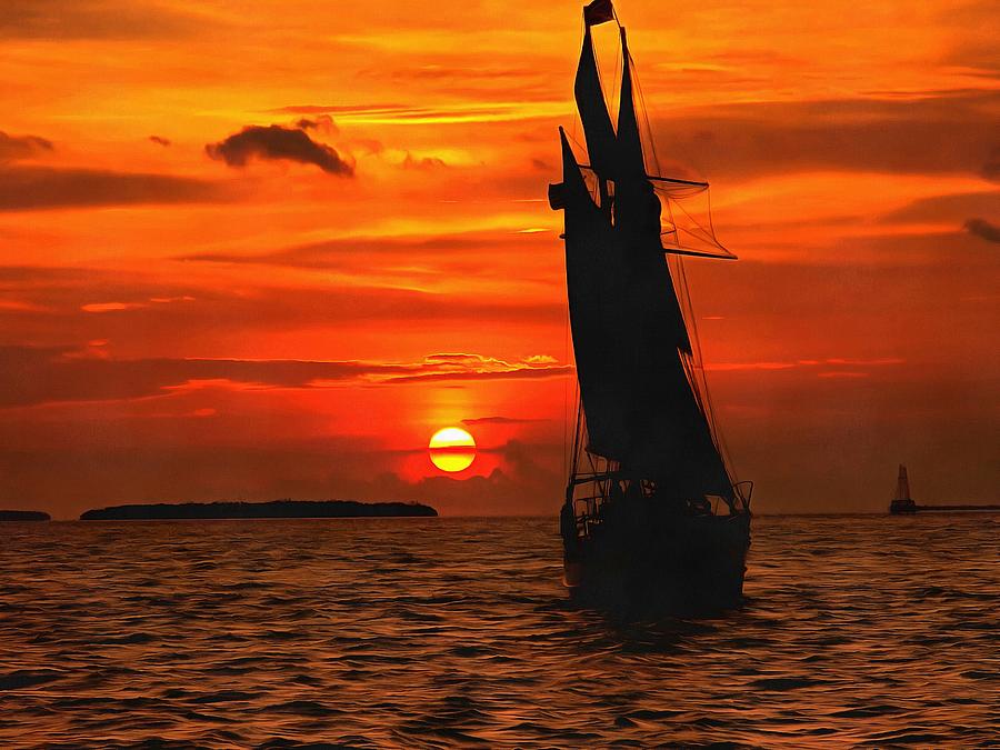 Sunset Photograph - Sunset Sail by Jill Nightingale