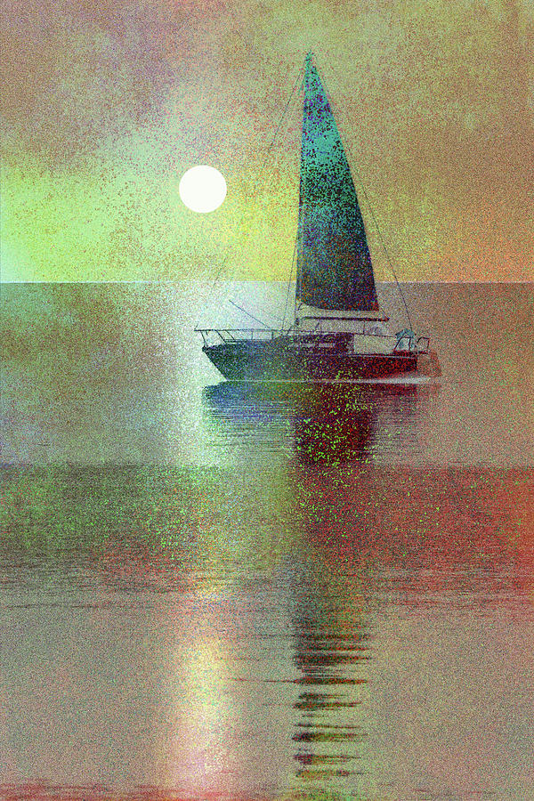 Beach Digital Art - Sunset Sail by Scott Horton
