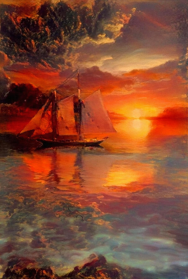 Sunset Sailing Digital Art by Bruce Rolff