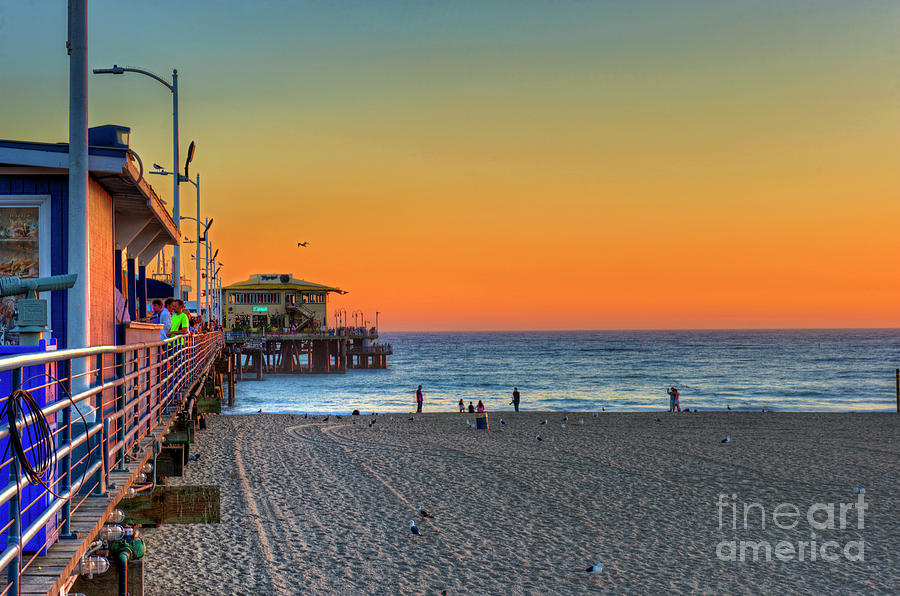 Sunset Santa Monica Pier Photograph by David Zanzinger