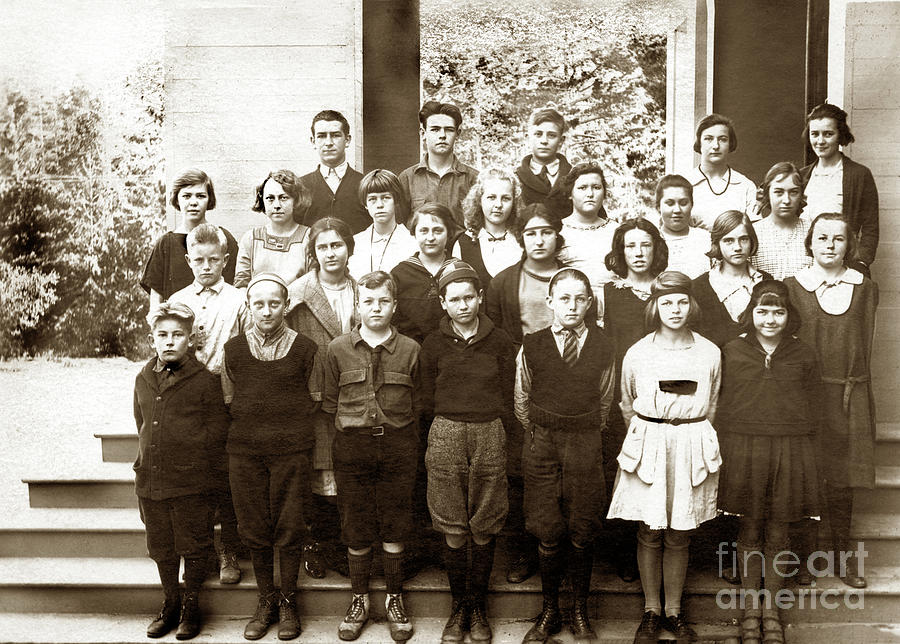1923 Photograph - Sunset School Eighth grade Carmrel, Calif., Jan,. 12, 1923 by Monterey County Historical Society