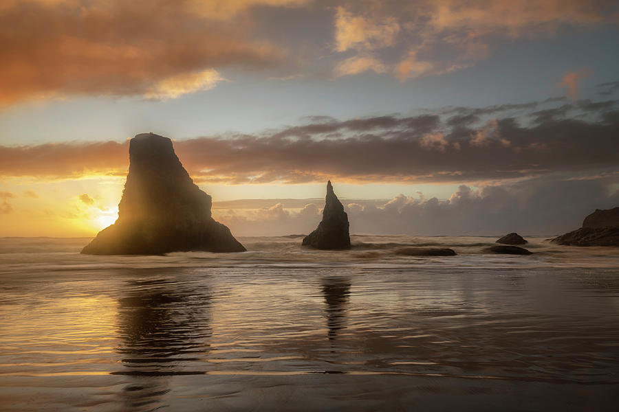 Sunset Sea Stacks Photograph by Danny Head - Fine Art America