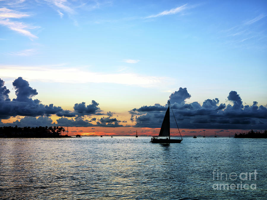 Sunset Silhouette in Key West Photograph by John Rizzuto