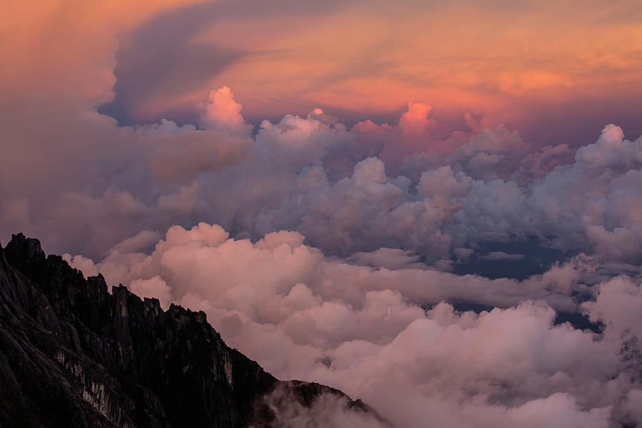Sunset Sky On Mount Kinabalu, Borneo, Malaysia Photograph by Klaus Fengler