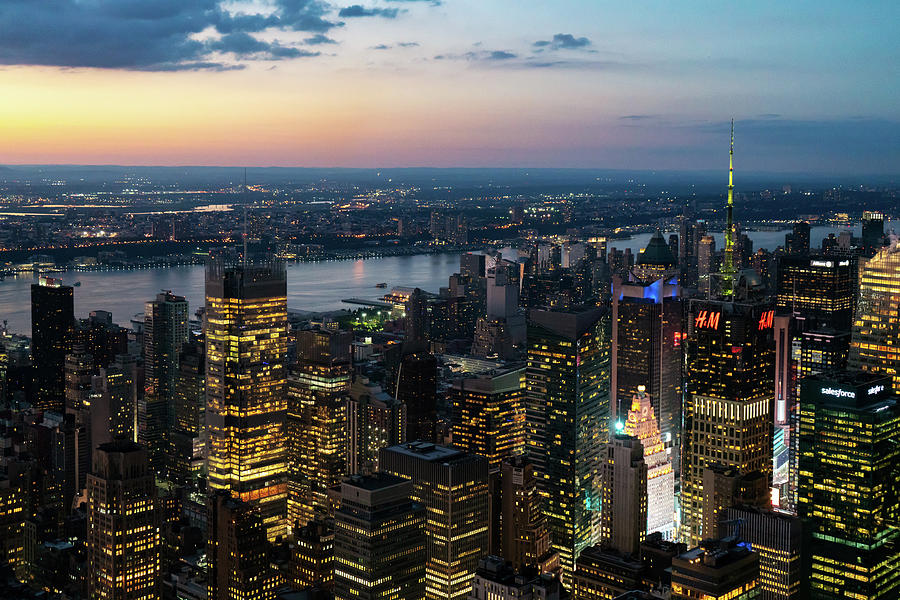 Sunset Skyline New York City Photograph by Sharon Popek