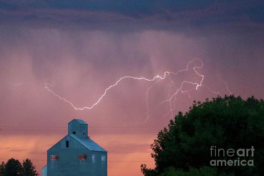 Lightning Photograph - Sunset Storm by Carol Groenen