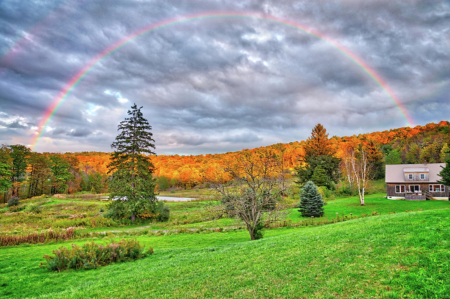 Sunset Storm Rainbow - Upstate New York Photograph by Lynn Bauer