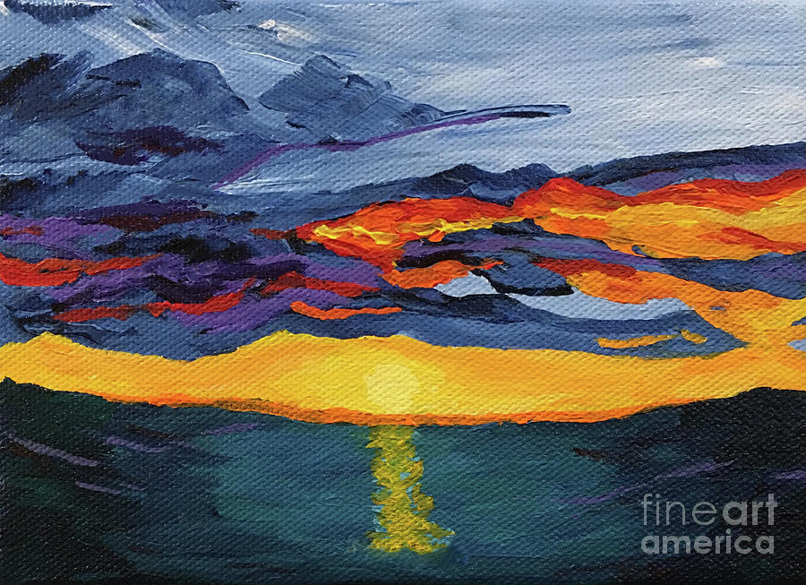 Sunset Streak Painting by Annette M Stevenson