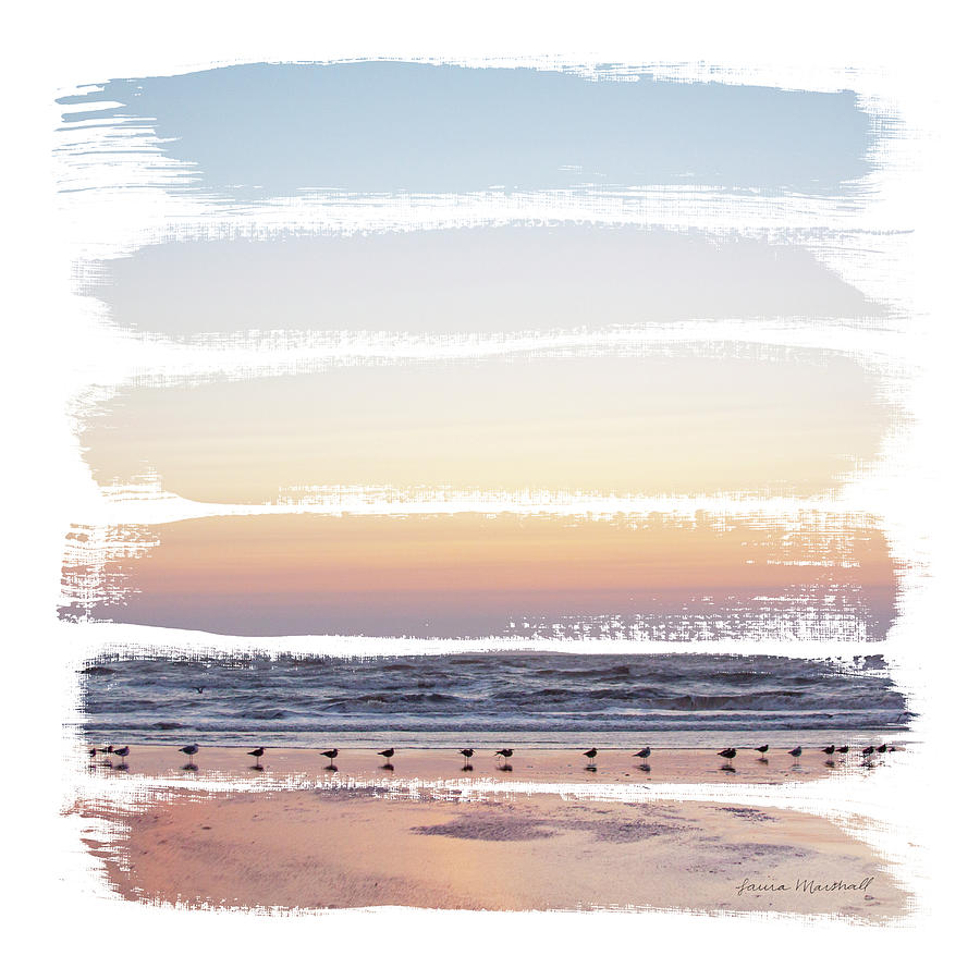 Beaches Painting - Sunset Stripes I by Laura Marshall Beaches Painting - Sunset Stripes I by Laura Marshall