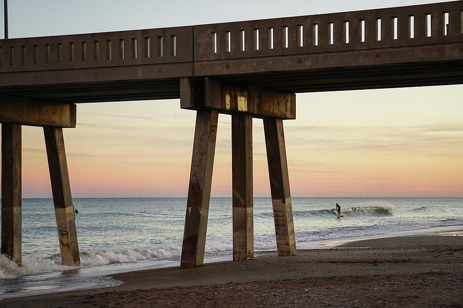 Sunset Surfing by the Pier 1 by Tana Reiff Sunset Surfing by the Pier 1 by Tana Reiff