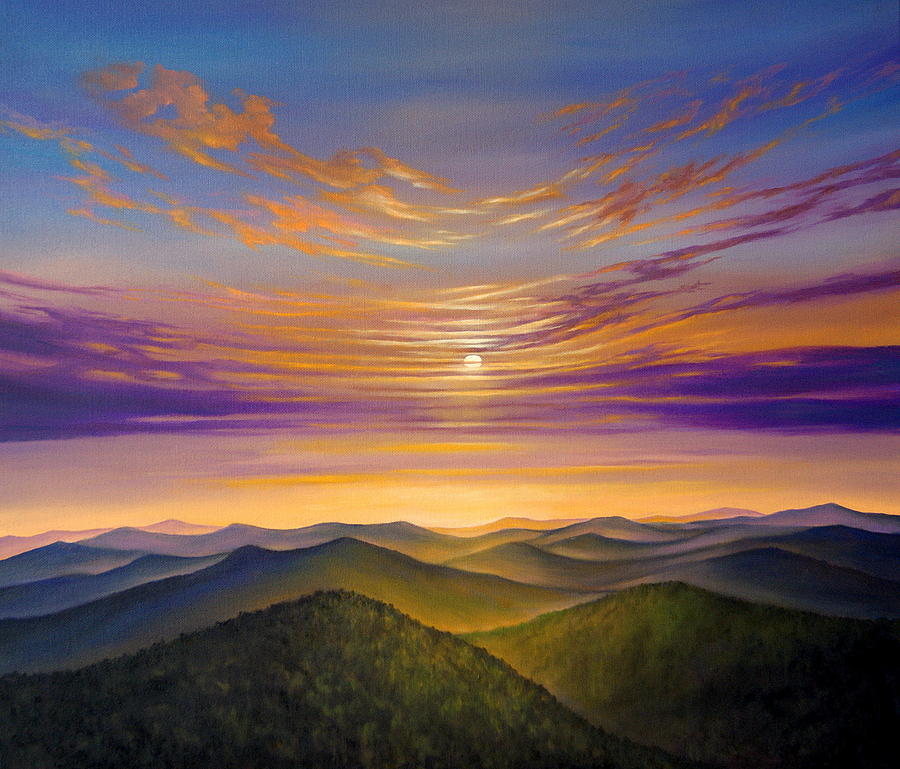 realistic sunset painting