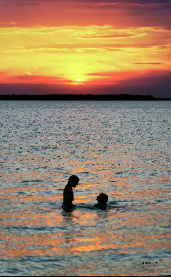 Sunset Swim Photograph by Brian Wallace